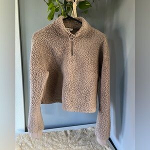 Sherpa cropped pullover